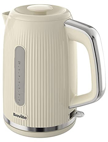 Breville Bold Vanilla Cream Electric Kettle | 1.7L | 3kW Fast Boil | Cream & Silver Chrome [VKT223]