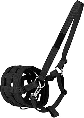 Namvo Maulkorb für Pferde, Maulkorb für Gras aus Nylon mit schwarzem Halfter