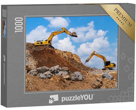 puzzleYOU: Puzzle 1000 Teile „Bagger und Steinbrecher, Bergbau“ – aus der Puzzle-Kollektion Bagger