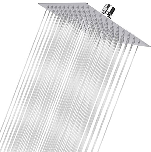 Soffione Per Doccia da 20cm, Markcco Testa Doccia Quadrato ad Alta Pressione in Inox 304, Ti Offre Un'Esperienza di Doccia Confortevole Anche a Basse Pressioni d'Acqua