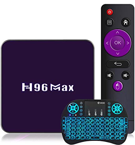 Android TV Box 12.0, [2023 Più Recente] 4 GB Di RAM 64 GB ROM Con Mini Tastiera Retroilluminata Wireless, Set Top Box RK3318 Quad-Core 64 Bit Dual-Wifi 2,4 Ghz/5 Ghz BT 4.2 USB 3.0 3D 4K,2gb+16gb