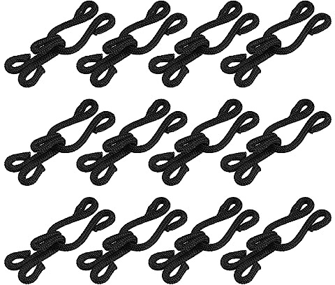 QUARKZMAN 40uds Hierro Costura Ganchos y Ojo Cierres 28mm Negro | Cubierto Invisible Costura Accesorios, para Sujetador Ropa Pantalones Chaqueta Falda Bricolaje Artesanía