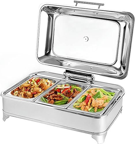 Scaldavivande Elettrico, 13L Chafing Dish da Tavolo, Contenitore Scalda-vivande Chafing Dish Elettrico per Mere Il Cibo Fresco e Delizioso