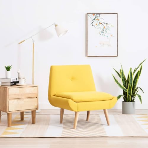CKioict Lesesessel Cocktailsessel Moderner Polstersessel Polsterstuhl Gelb StoffGeeignet für Büro, Schlafzimmer, Arbeitszimmer
