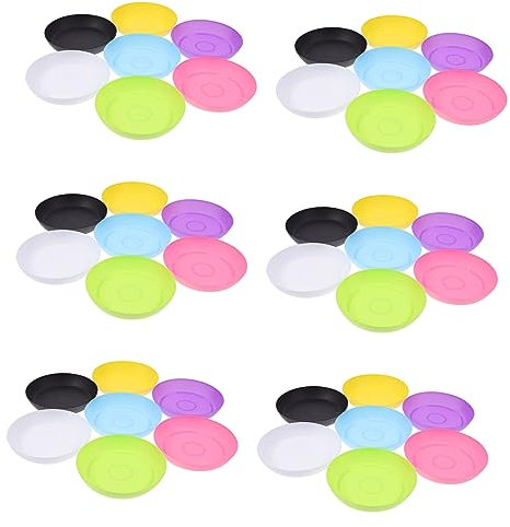 Plateau 11,5cm Rond en Plastique 50 Pièces pour Plantes Succulentes