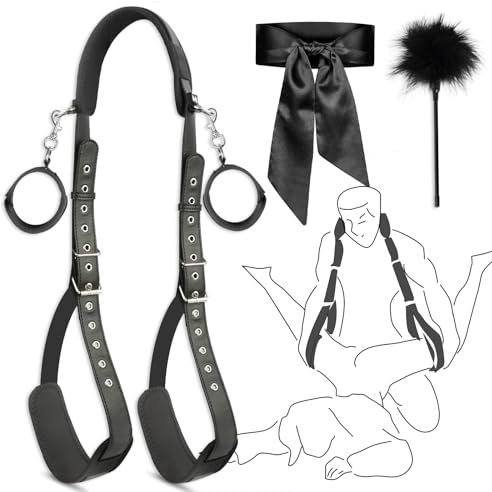 BDSM Set Verstellbar Oberschenkelbandage und Weiche Nackenstütze Sex Spielzeug für die Frau Extrem Bondage Handschellen Sex Toys Bondage Augenbinde für Sex Fesseln Sexspielzeug für Paare Frauen