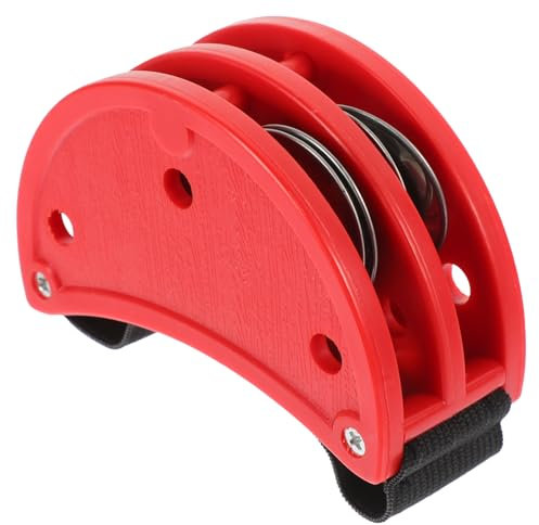 Pedal Glocke Schlaginstrument Fuß Tamburin Fußklingel Fuß Rüttelnde Glocke Fuß-tamburin-stütze Bühne Führen Tamburin Auf Tamburin-schuhe Fuß Rassel Glocke Tambourin Plastik Rot BESTonZON