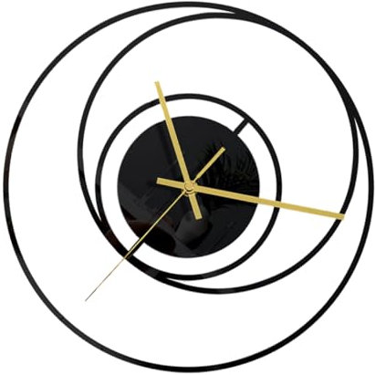 PRETYZOOM Stumme Wanduhr Aus Acryl Schwarz Für Schlafzimmer Und Wohnzimmer Dekorative Uhr Zum Aufhängen Ohne Batterie Wanduhr