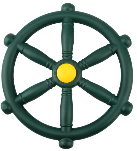 Restroma Kids Playground Steering Wheel Swingset Steering Wheel Plastic Pirate Ship Wheel Playset Accessories for Boys Girls Treehouse Backyard Playhouse (1, Green)