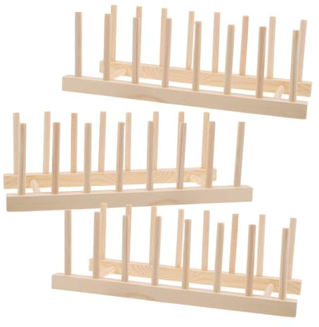 PRETYZOOM 3piezas Organizadores De Madera Para Platos Cuencos Tazas Tapas De Olla Soporte De Cocina Almacenamiento
