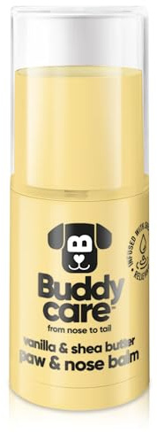 Buddycare Hundtass och näsbalsam – vanilj och sheasmör skyddar och reparerar torr, sprucken och sprucken hud | vegan och grymhetsfri, återfuktar och ger näring | Fickstorlek groomingtillbehör
