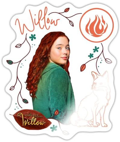 Spreadshirt Ein Mädchen Namens Willow Willow Mit Fuchs Rufus Sticker Aufkleber, 10 x 10 cm, Weiß glänzend