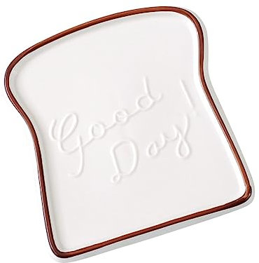 Garneck Piatto in Porcellana Forma Di Pane Tostato Ceramica Resistente Per Colazioni e Dessert Antiscivolo e Facile Da Pulire Adatto Microonde e Lavastoviglie Per Cucina e Feste