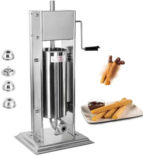 machine churros 3l/5l/7l machine a donuts verticale en acier inoxydable avec 4 buses avec formes distinctes, churrera professionnelle pour churros et matraques,5L