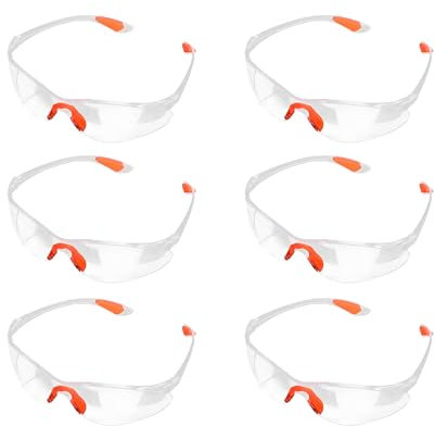DAJING 6Pcs Goggles Safety Glasses, Protective Glasses for Work, Clear Lenses Eye Protection, Anti-Fog & Scratch-Resistant, Suitable for Welding, Construction, Laboratory, Chemicals, and More