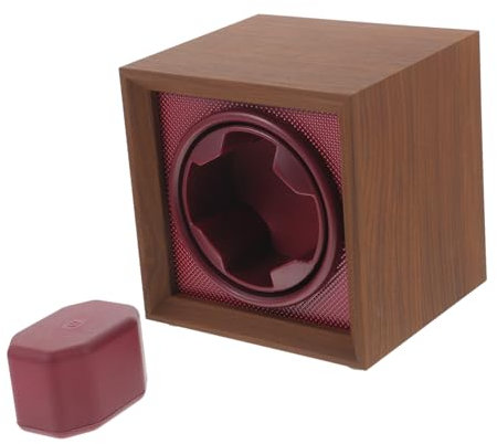AKOOSY Automatischer Uhrenbeweger Aus Schwarzem Walnussholz Mit Rotem Innenraum Eleganter Uhrenhalter Für Mechanische Uhren Für Sammler