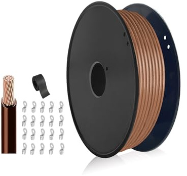 H05V-K Schaltdraht Braun 0,75 mm², 50m Elektroinstallationsleitung Feindrähtige PVC-isolierte Kupferader für Schaltschrankverdrahtung, Lampeninstallation & Maschinenbau, VDE-geprüft