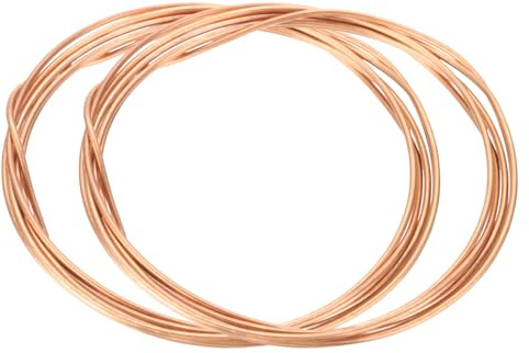 QUARKZMAN 2 Rollen Kupferdraht 2.5 mm x 2 m Kupferlackdraht 13 Gauge 99.9% Reiner Massiver Weicher Copper Wire für Electroculture Gardening Schmuckherstellung Perlen DIY Handwerk