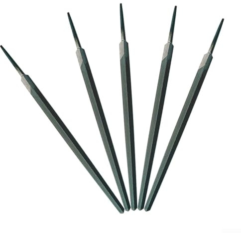 Oniissy Set di 5 lime triangolari in acciaio da 20,3 cm per taglio fine lavorazione del legno e lavorazione dei metalli, strumento di rettifica industriale con forma triangolare per rimuovere
