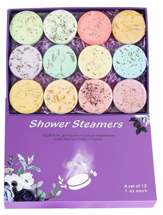 Steamers per Doccia Aromaterapia Profumo Rilassante In 12 Pezzi | Fogli Di Aromaterapia Da Doccia per Donne Uomini Regalo per Lei Festa della Mamma Compleanno Casa Bagno