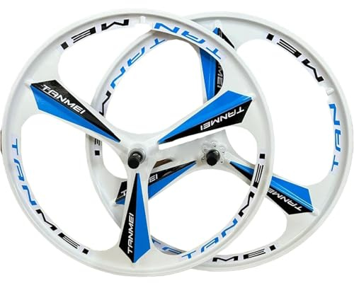 KUNYOS Magnesium-Laufradsatz Für Mountainbikes 20/24/26/27,5/29 Zoll, 3-Speichen-Felgen, Vorder- Und Hinterrad-Satz 100X135 Mm Für Scheibenbremsen 6-9 Gänge,Blau,27.5inch
