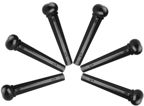 Abaodam 6 Stück Gitarrenstegstifte aus Abs Schwarz Robuste Gitarrenpins für Akustik und E-gitarren Langlebig und Formstabil für Gitarrensaitenbefestigung