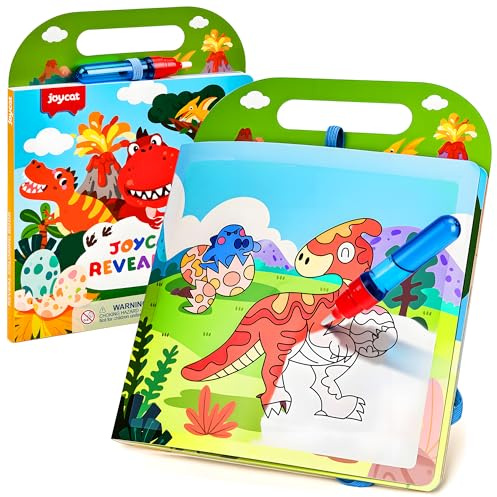 JoyCat Wassermalbuch ab 3 Jahre, Dinosaurier Wasser Malbuch mit Wasserstift