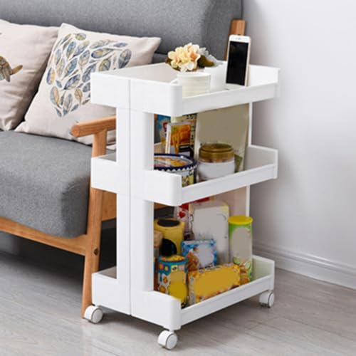 Picysa Carro de almacenamiento multifuncional de 3 niveles, carro rodante de gran capacidad con ruedas para salón de belleza, cocina, cuarto de baño, oficina