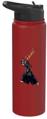 Kendo fighters with shinai - Kendo Stainless Steel Insulated Water Bottle