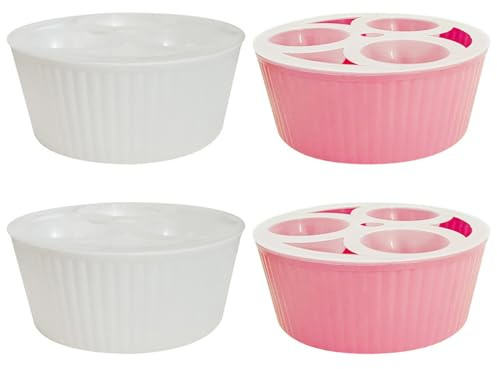 Tapallmy Fioriera da 4 Pezzi Fioriera per bulbi a 3 Fori con indicatore del Livello dell'Acqua per bulbi di giacinto e narcisi Vaso da Interni con Scomparti Separati