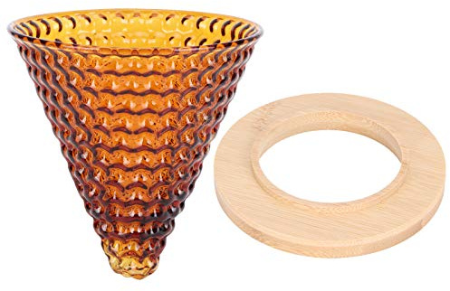 QERLONG Accessori per la macchina per la birra con imbuto per gocciolamento del caffè in vetro per la domestica e l'ufficio (Brown)