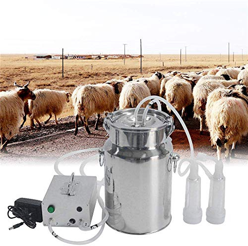 Get mjölkningsmaskin, pulsering uppladdningsbart batteri vakuumpump mjölkkare, automatisk bärbar boskap mjölkutrustning (batteri milker 7 L, för get)