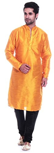 Larwa Kurta - Conjunto de pijama especial para hombre, Naranja, 42