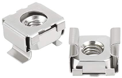 sourcing map 35 Pack, M4 Käfigmutter,Kohlenstoffstahl Vernickelt für Zusteller Regal Kabinett