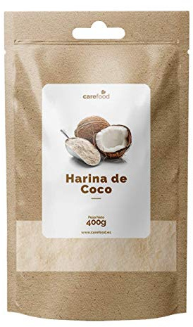 Carefood - Harina de Coco Ecológica - 400 gr - Harina 100% Bio Apta para Veganos - Aroma 100 % a Coco Rica en Proteínas y Fibra - Ideal como Alternativa a la Harina