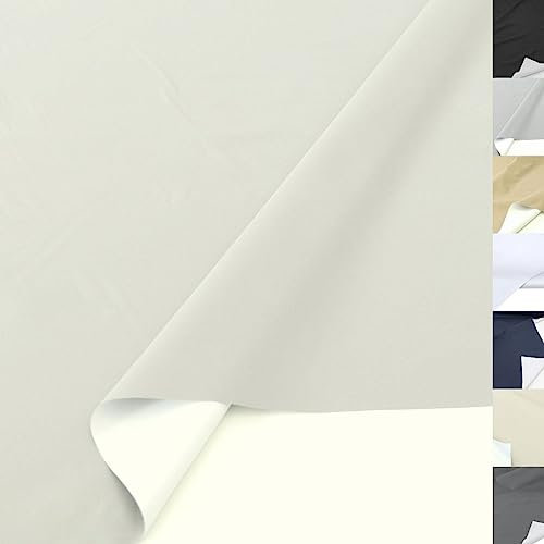 TOLKO Sonnenschutz Verdunkelungsstoff mit Thermo-Beschichtung | 100% Lichtdichter Stoff | Gardine Verdunkelungsvorhang Verdunklungsrollo Fensterfolie | Stoffe zum Nähen Meterware (Hell Grau)