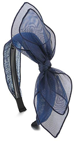 COOLSTEELANDBEYOND Hipster Boho Blau Zwei Reihen Spitze Schleife Haarreif Haarkranz Stirnband Kopfband Haarband Schöne