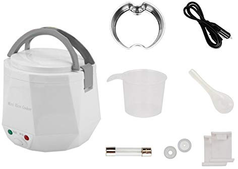 Greatangle Olla arrocera para automóvil 24v Camión 1.6l Olla arrocera Mini Olla arrocera 2 Personas -3 Personas Blanco Aislamiento portátil Seguro