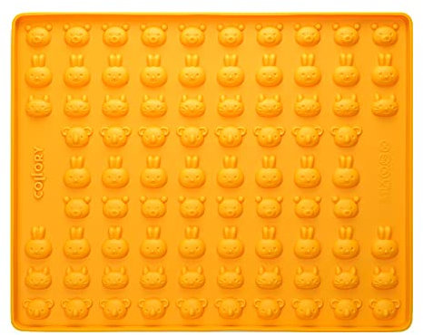 Collory Happy Pets (2,3 cm de diámetro), alfombrilla de silicona para hornear con caras de animales, molde para galletas de perro, ositos de goma, bombones y dulces, antiadherente y apto para