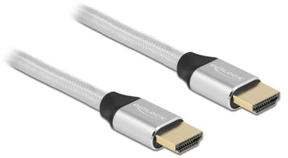 Delock Ultra High Speed HDMI Kabel 48 Gbps 8K 60 Hz Silber 2 m Zertifiziert