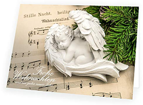 Seelenzauber Weihnachtskarte Musikalischer Engel mit passendem Umschlag 10x Karte 10x Umschlag
