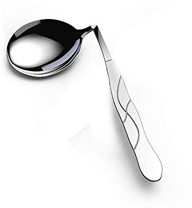 Cuchara oblicua de acero inoxidable para personas mayores, parkinson, artritis y discapacitados