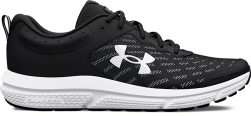 Under Armour Men's Charged Assert 10 Shoes, (001) Black/Black/White, 8.5