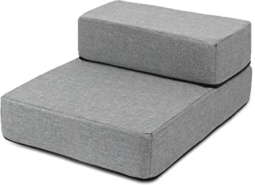 Galatée Hundetreppe, Waschbare Und Abnehmbare Haustierrampe Mit Reißverschlussabdeckung, Hundestufen Für Bett Und Sofa, Haustiertreppe Mit Rutschfester Unterseite(2 Stockwerke Treppen, Grau)