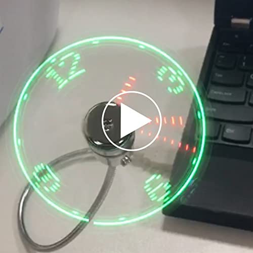 Mini ventilateur d'horloge USB à LED en temps réel avec fonction d'affichage en argent - Cadeau créatif facile à utiliser - Portable et réglable
