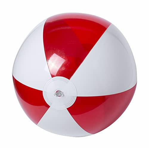 ANTEVIA - Ballon de Plage Gonflable translucide ø28cm | Plus DE 10 MODÈLES | Volley Jeux Enfant Piscine | Matière : PVC |Couleur : Rouge (Zeusty Rouge)