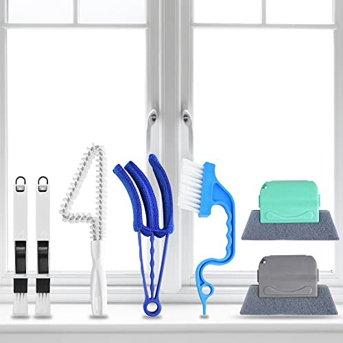 SIYINGSAERY 7 Set Fensterrahmen Reinigungsbürste Fensterrillen Reinigungswerkzeug Jalousienreiniger Fensterreinigungsbürste Fenster Spalt Rillenreinigungsbürste für Ecken Badezimmer Küche