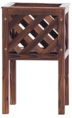 FLBT Pflanzenständer Blumentopfständer aus Holz mit Blumeneimer Balkon Bodenstehender Pflanzenständer Blumenregal für den Außenbereich Einfaches Regal Perfekte Dekoration
