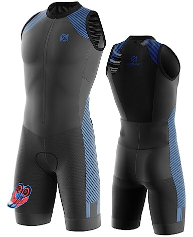 NUNOMO Triathlon kostym herr – snabbtorkande, andningsbar, ärmlös trisuit för simning, för cykelträning vägcykel topp cykelkläder racingcykeltopp, cyklistkläder (TYP-7, M)