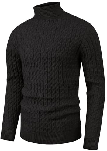 Sailwind Herrtröjor Kläder Ulltröjor Sköldpadda Hals Vridna Stickade Toppar Smal Passform Stickade Basic Enfärgad Pullover, Aa-mörkgrå, S